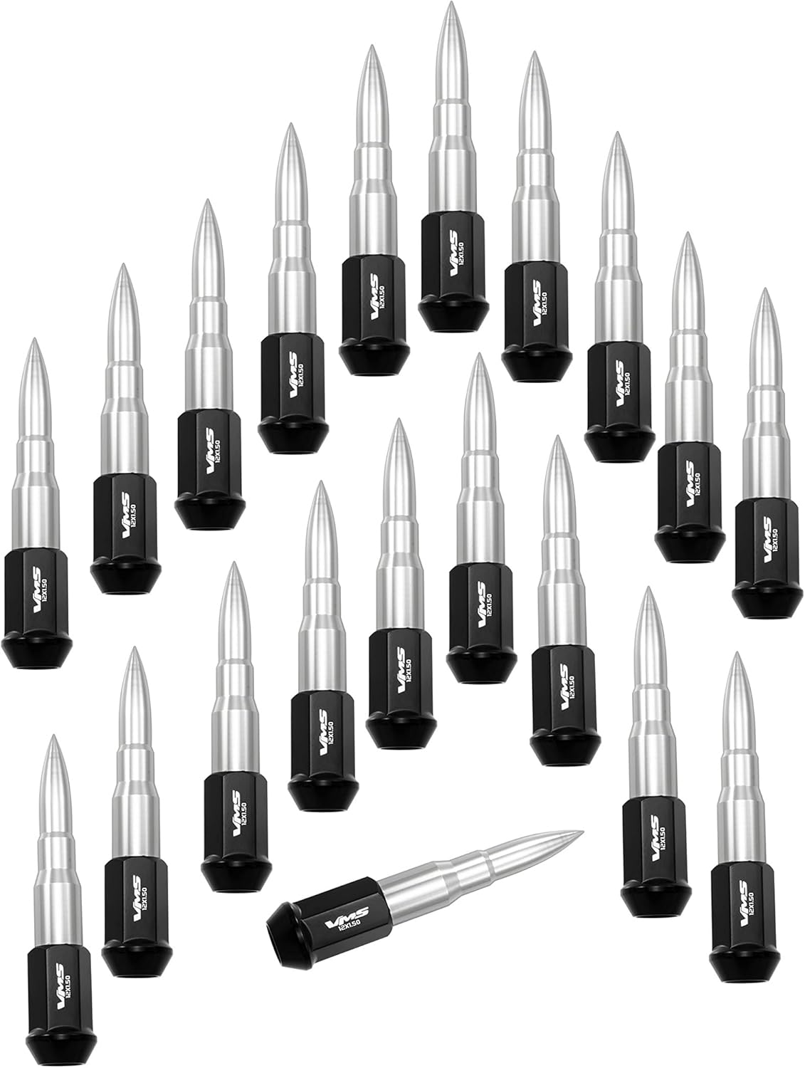 8 lug chevy pattern on Amazon Com Vms Racing 12x1 5 20pc 112mm Cold Forged Steel Lug Nuts With Silver Extended Bullets Tips In Aluminum Compatible With Chevy Corvette C4 C5 C6 C7 1984 2020 84 20 5 Lug Wheel Pattern Automotive