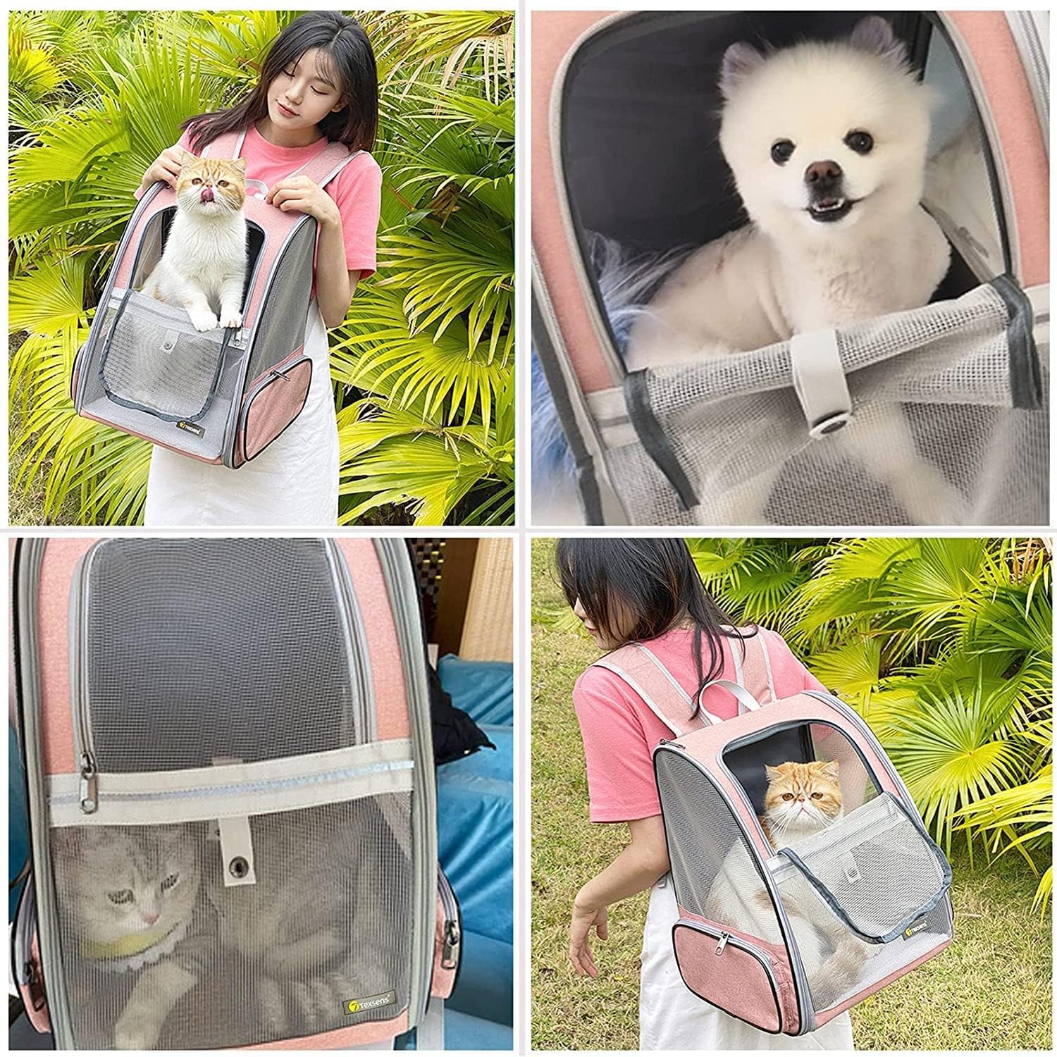 Texsens Innovative Traveler Bubble Backpack Pet Carriers with Upgraded Breathable & Expandable Tent for Cats and Dogs