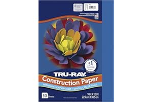 Tru-Ray® Heavyweight Construction Paper, Blue, 9" x 12", 50 Sheets