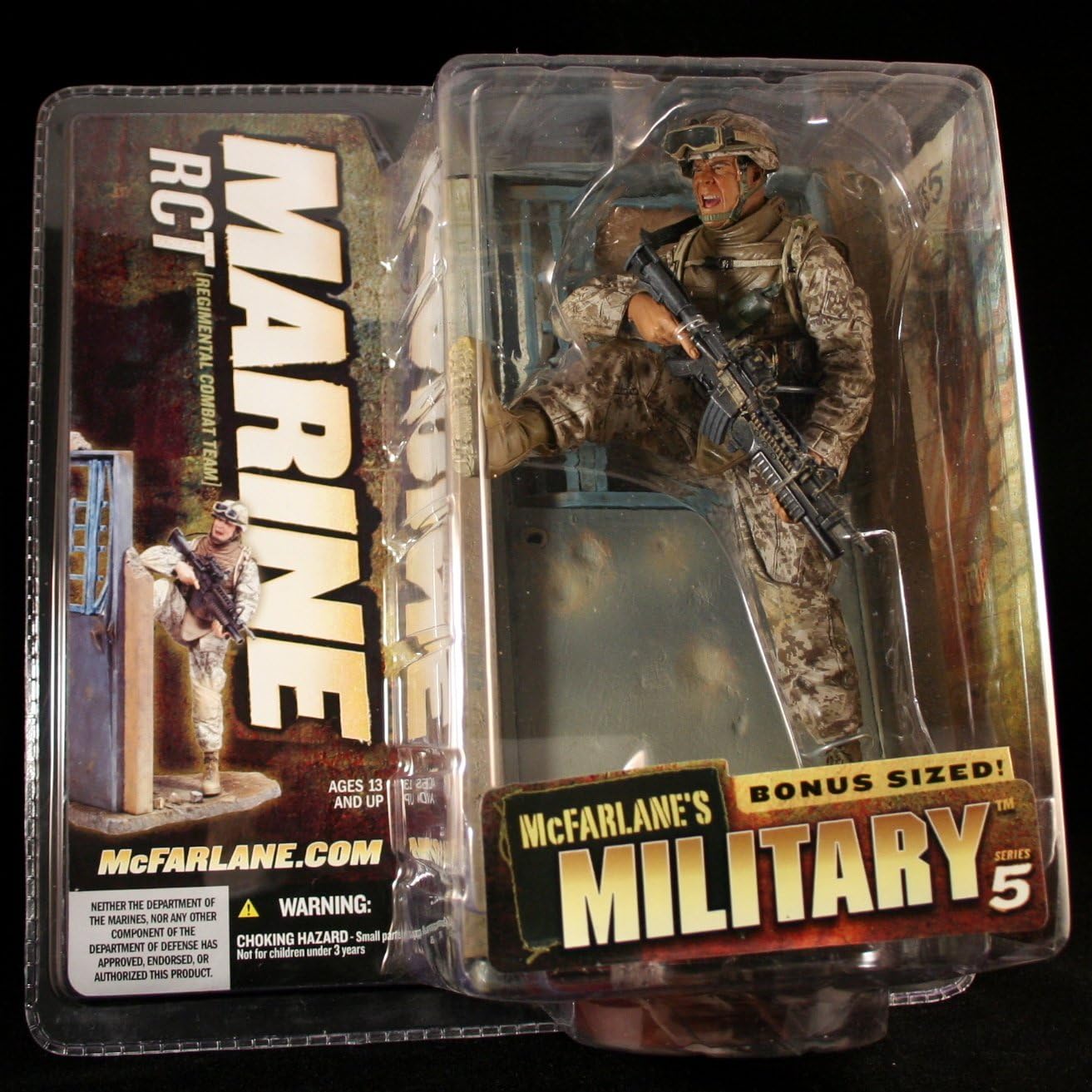 MARINE RCT AFRICAN-AMERICAN VARIATION McFarlane's Military Series 5 Action Figure & "Bonus Sized" Display