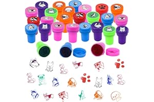 Myouth 24 Pcs Dog Stamps for Kids, Self Inking Stamps for Kid Puppies Birthday Party Supplies, Dino Party Favors, Classroom Rewards