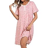 AVIIER Nightgowns for Women Soft Cotton Night Gowns Short Sleeve Sleepwear Comfy Night Shirts