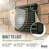 Kair Black 150mm Louvred Wall Vent Grille with Flyscreen 183mm Cover view 5