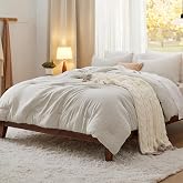 Bedsure Queen Comforter Set Prewashed Soft Bedding Set 3Pcs Beige 90"x90" | GentleSoft, Built to last, all season, bedding, comforter set, warm yet lightweight, gift choice, OEKO-TEX