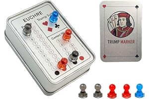 GlibHLBantz Euchre Scorer Board,Euchre Trump Marker, Euchre Card Case,Euchre Score Keepers,Playing Cards Scoreboard, Euchre Game Accessories, The Best Euchre Gift for Euchre Lovers