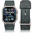 Maledan Leather Bands Compatible with Apple Watch Ultra 2 & Ultra Band 49mm 45mm 44mm 46mm 42mm Men Women, Top Grain Vintage Genuine Leather Strap Band for iWatch Series 10 9 8 7 6 5 4 3 SE 2 1