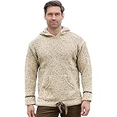 Aran Crafts Irish Mens Kangaroo Pocket Sweater, 100% Donegal Wool (K3084)