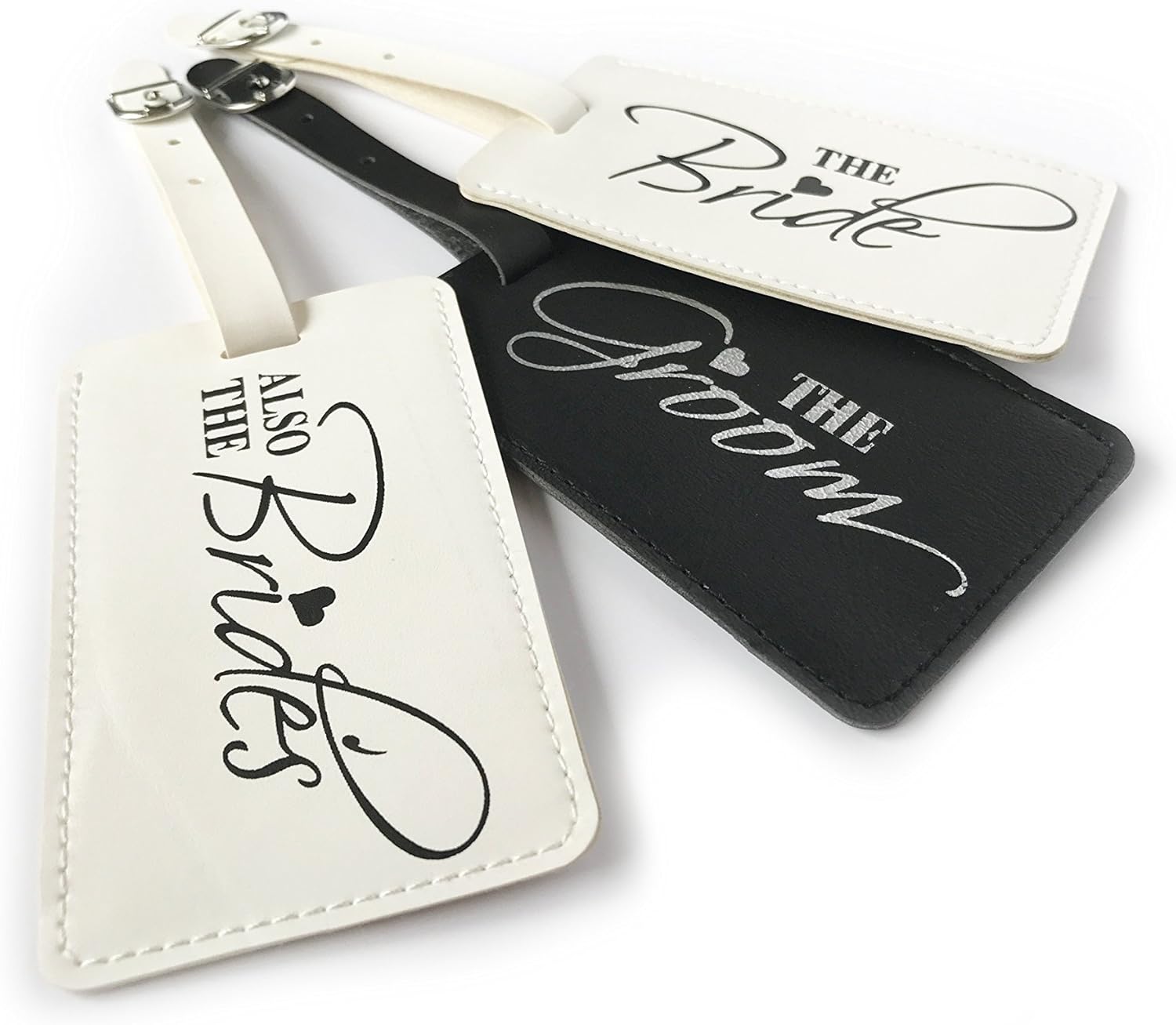 The Bride, Also The Brides & The Groom Wedding Honeymoon Luggage Tags Set of 3: Office Products