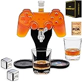 Game Whiskey Decanter Set,28oz Whiskey Decanter Sets for Men with Spout Game IceCube Gamer Tray,Liquor Dispenser Tequila Bourbon Gifts for Men Gamer Gifts for Boyfriend Him Husband Dad Brother Guy