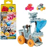 Monster Jam Mini Jams Megalodon Barnacle Blaster Monster Truck Playset | Dual Storage &amp; Toy Truck Launcher, 2 Exclusive Mini Trucks, Octon8er and Grave Digger, Pretend Play Gift for Kids Ages 3+