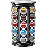 K Cup Holder,Coffee Pod Holder Carousel Organizer for 40 Keurig Pods,Black | K Cup Carousel Organizer,Cardboard Alignment Template,Non-Slip EVA Pads,Spins Quiet &amp; Steady,Space-Saving Coffee Storage