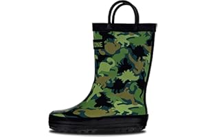 LONECONE Waterproof Toddler Rain Boots with Easy Pull on Handles