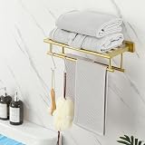 Sayayo Towel Rail Wall Mounted 16 inch SUS304 Brushed Gold EGZ8040-G view 2