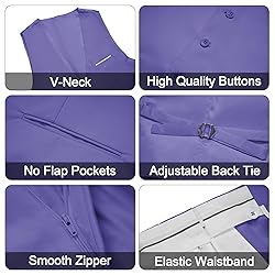 MAGE MALE Men's 3 Pieces Suit Elegant Solid One