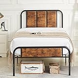 VECELO Twin Size Platform Bed Frame with Wood