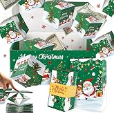 Sereliy Christmas Exploding Money Gift Boxes for Cash, 12 Pack Pop Up Surprise Money Box with Confetti, Merry Christmas Explosion Gift Box for Cash Giving, Fun Holiday Gifts Ideas for Kids Adults
