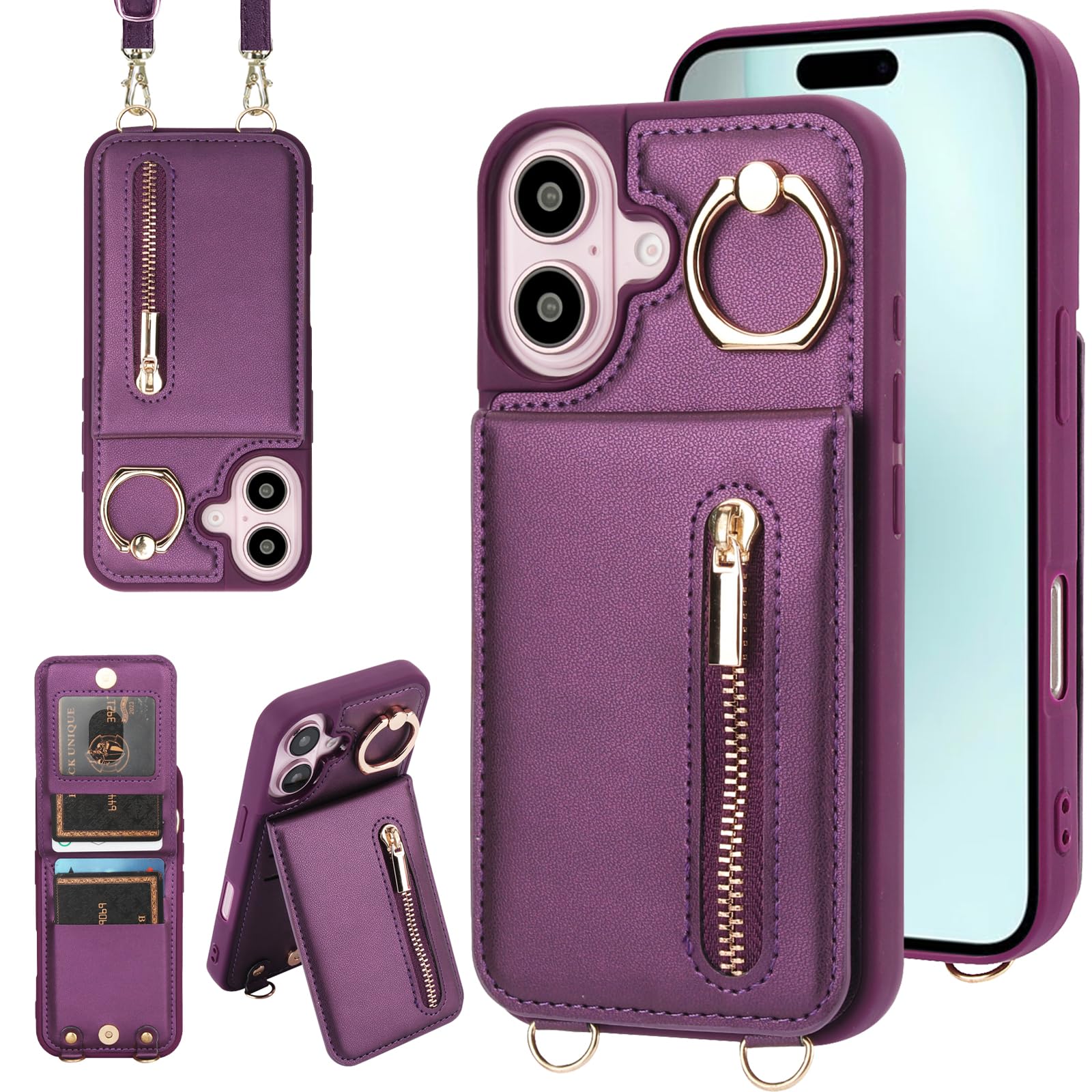 Jcxtrombulous Crossbody Wallet Case for iPhone 16