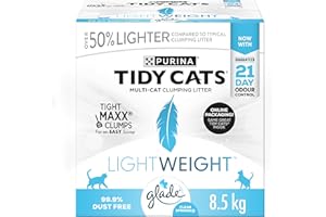 Tidy Cats Cat Litter, Lightweight with Glade Clear Springs Multi-Cat - 8.5 kg Box (1 Pack)