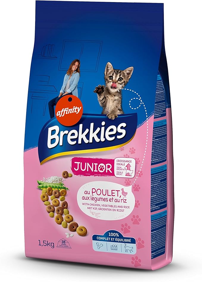 Brekkies Excel Junior Cat Food (112 Months) Chicken, Vegetables and