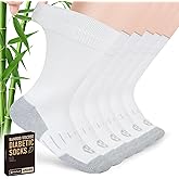 NOLUNT Diabetic Socks for Men,6 Pairs Crew Mens Diabetic Neuropathy Socks for Men Size 9-11/10-13/13-15