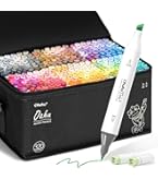 Ohuhu Alcohol Markers Brush& Chisel 216 Colors for Adults Coloring