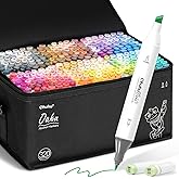 Ohuhu Alcohol Markers 320 Colors - Chisel & Fine Double Tipped Art Markers for Artists Adults Coloring Drawing Sketching Illustration - Refillable - AP Certificated