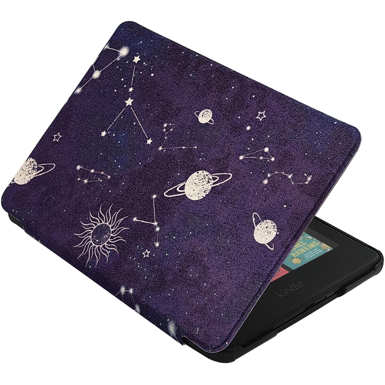 Photo 1 of GOVTVA Ultra-Thin Case for 7" Kindle Paperwhite 12th Generation 2024 / Signature Edition/Kindle Colorsoft Signature Edition 2024 Released Cover with Auto Wake/Sleep/Magnetic Closure (Constellation)