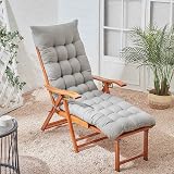 DKIEI Thicken Sun Lounge Cushion 160x50x8cm Grey Anti-slip Straps Patio view 2