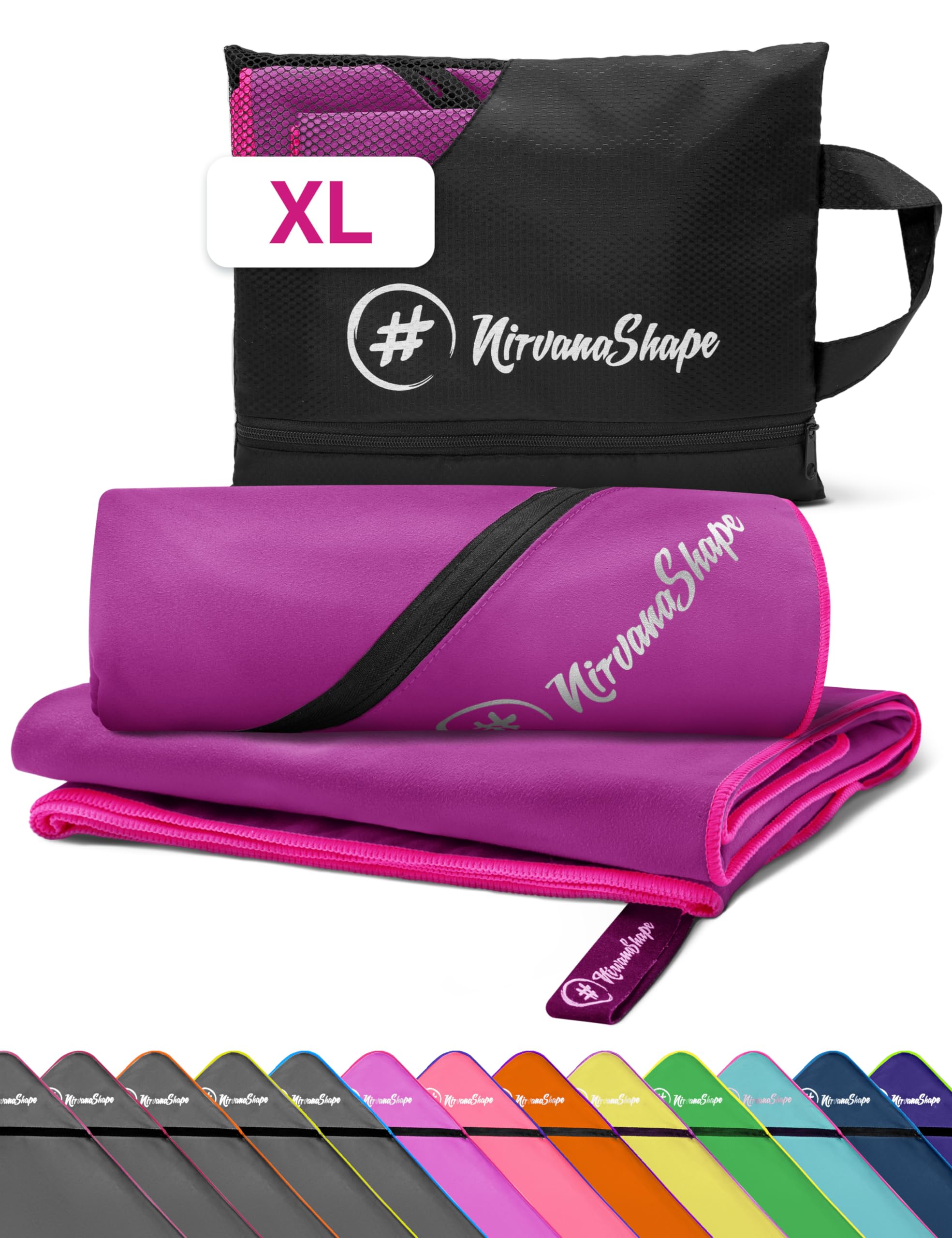 NirvanaShape Microfiber - Large Towel for Beach, Travel, Fitness, XL 200 x 100 cm