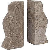 Creative Co-Op Decorative Travertine Wave Bookends, Grey