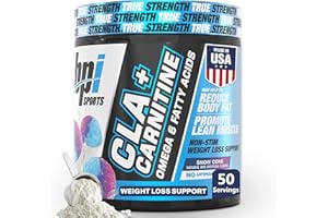 BPI Sports CLA+Carnitine – CLA L Carnitine & Linoleic Acid – L Carnitine Supplement for Weight Loss, Metabolism & Lean Muscle – Caffeine Free – Snow Cone – 50 Servings – 12.34 oz