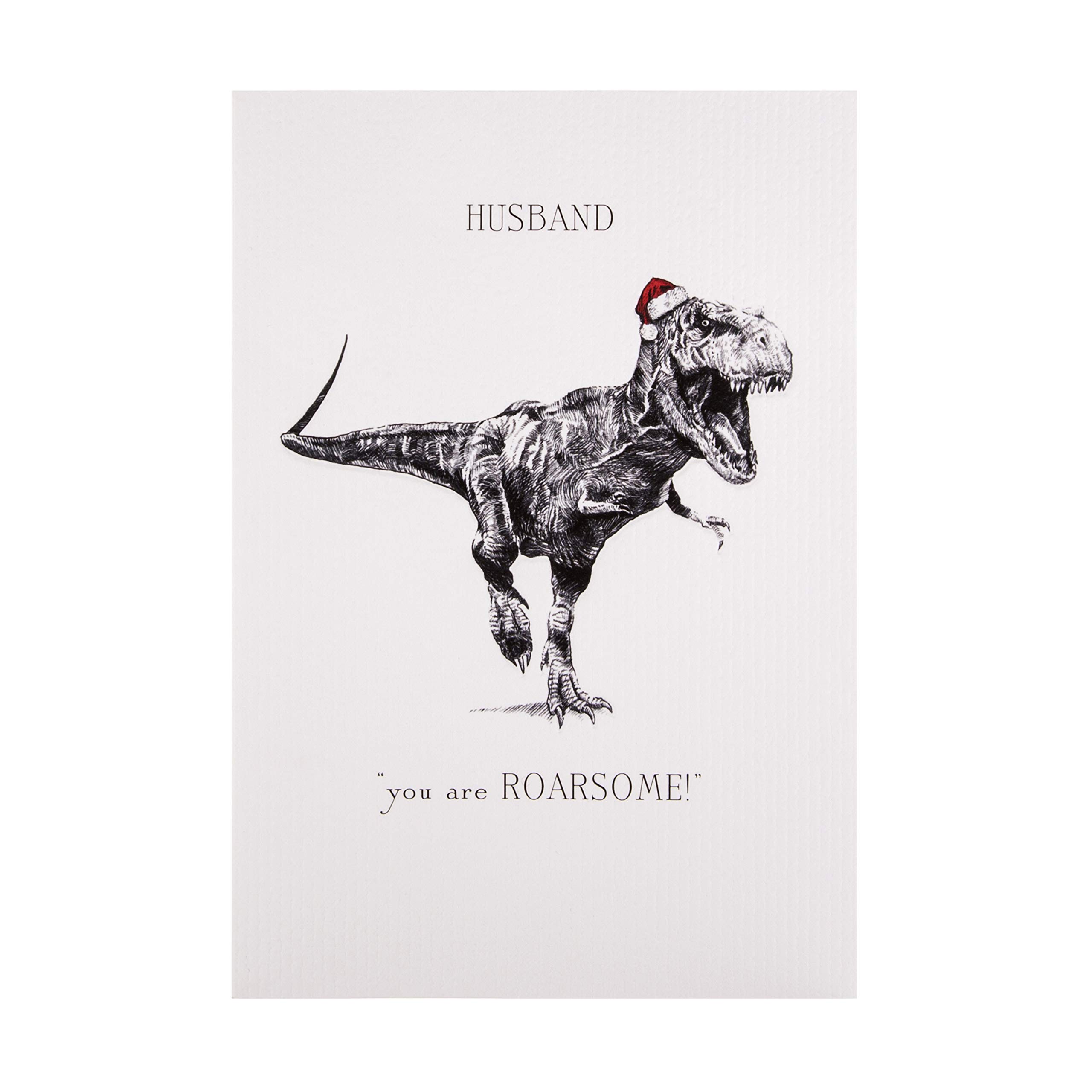 Hallmark Studio Ink Christmas Card for Husband - Contemporary T-Rex Design