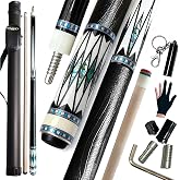 Tai ba cues Pool cue Stick + Hard Case, Multi-Weight System, Multilayer Leather Tip -12.5/11.5mm, 58", Hardwood Canadian Maple Professional Billiard Cue Stick