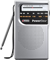 PowerBear Portable Radio | AM/FM, 2AA Battery