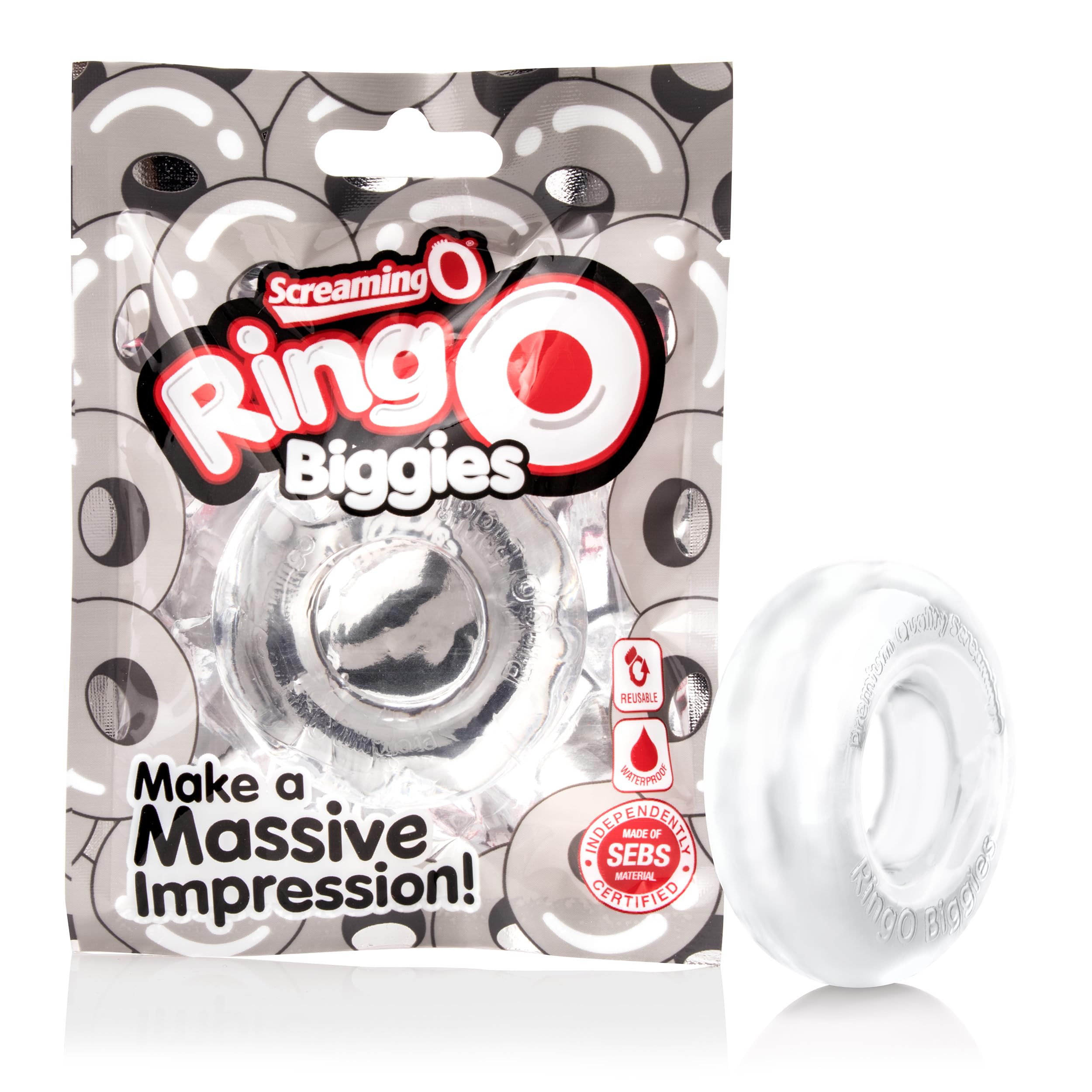 Photo 1 of *2 Pack* Screaming O Ringo Biggies, Clear - Iconic Award Winning Cock Ring, Disposable Cock Ring - Penis Ring, Increase Pleasure - Couple Sex Toys, Dick Ring for Mutual Pleasure