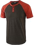 EstepobaMen's Casual Vintage Short/Long Raglan Sleeve Active Sports Baseball Henley Jersey Shirts