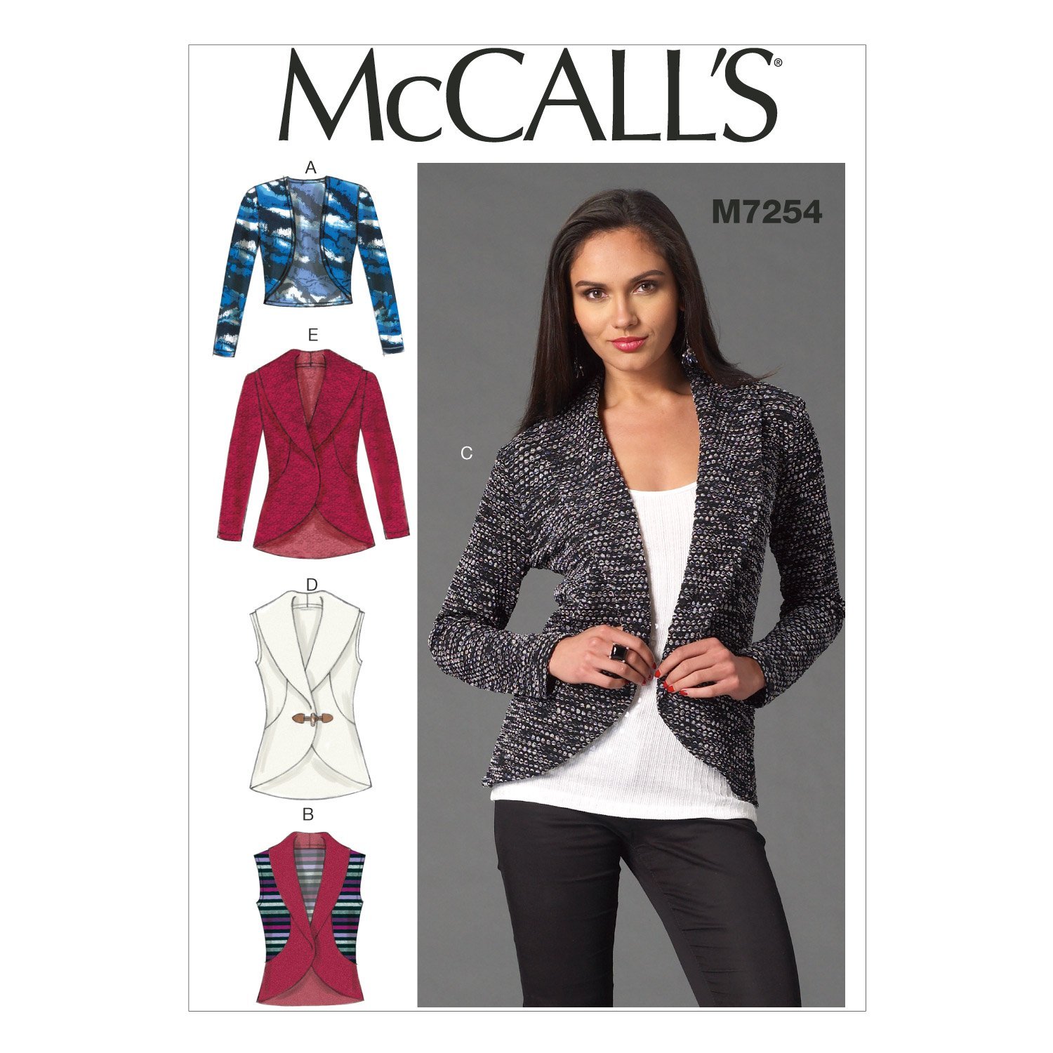 Mccall's Patterns 7254 Z,Misses Cardigans,Sizes LRG(16-18)-XLG(20-22), Z (Large-X-Large)