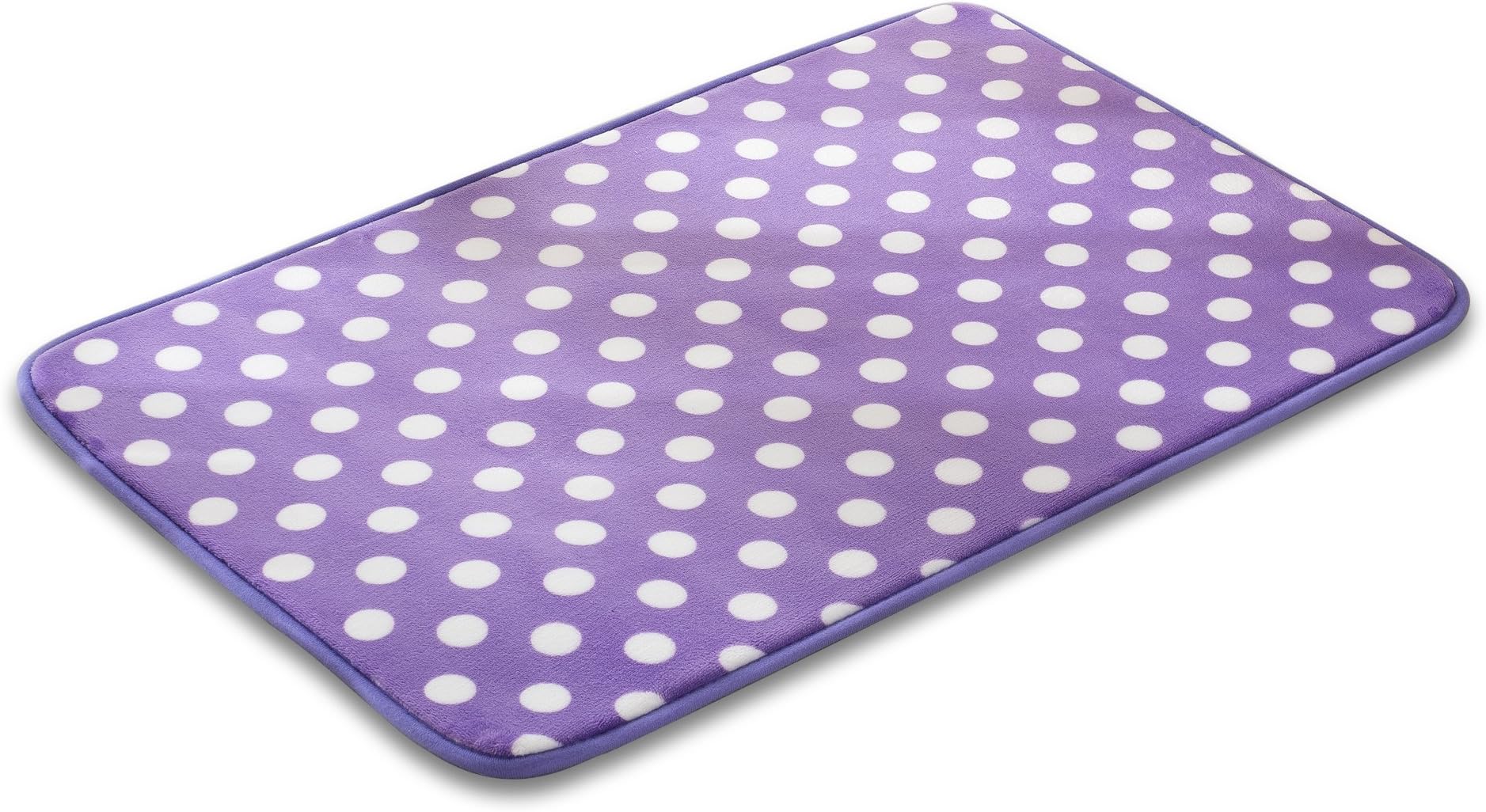 Bath Rug Kitchen Carpet Runner Mat Floor Mats Soft Doormat (15.7X23.6 Inch Purple with White Dot) for Bedroom Living Room