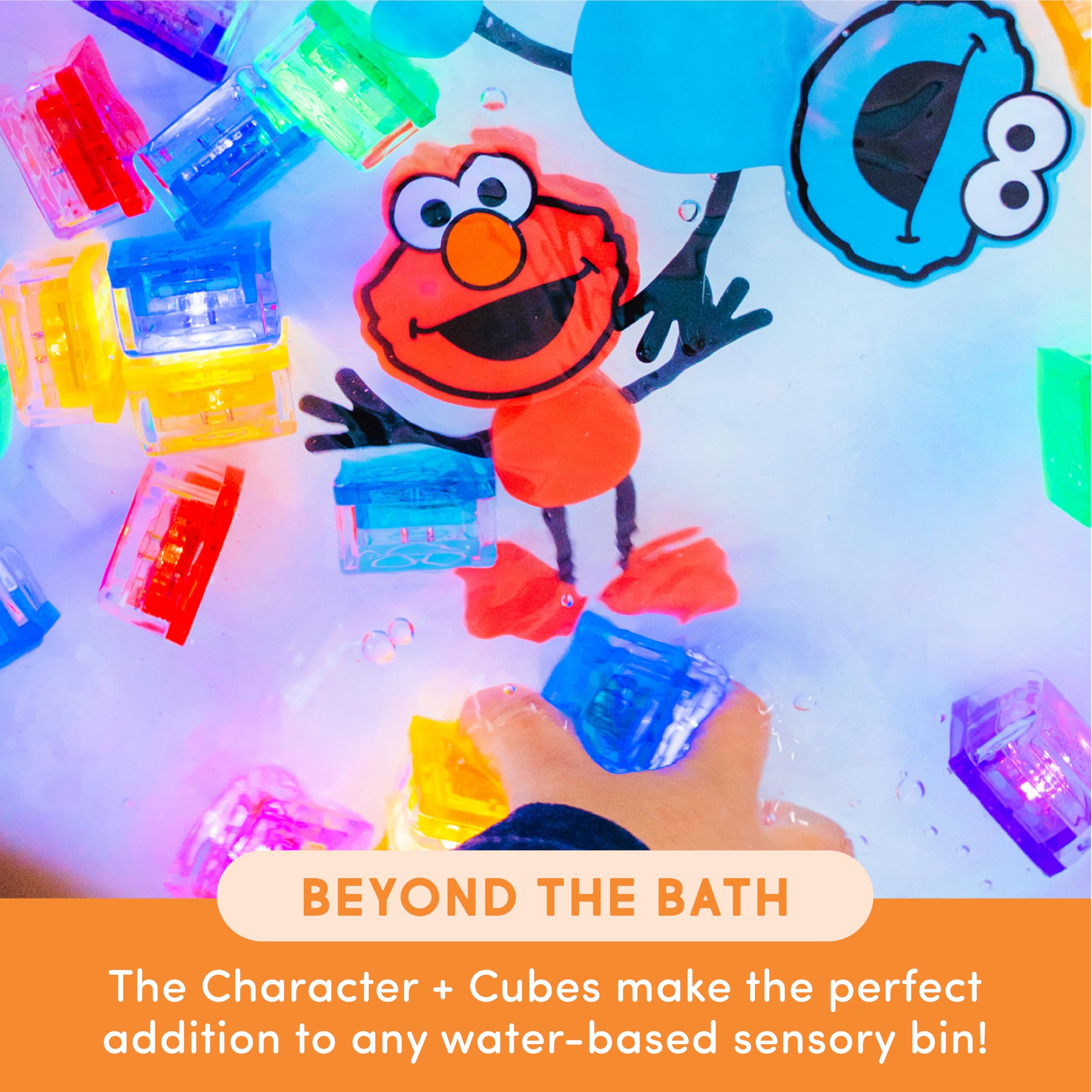 Glo Pals x Sesame Street Water-Activated Light-Up Cubes for Sensory Play (Elmo - Cubes Only)