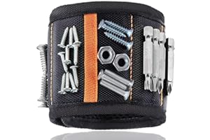 YIMEI GOOD PRODUCT Magnetic Wristband Mens Gifts for Birthday Father's day Christmas, Unique Tool for Holding Screws Gadgets Gift for Dad, Husband, Boyfriend, Handyman mechanics (Black)