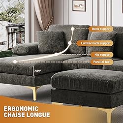 Wrofly U-Shaped Sectional Sofa Couch, 114" Comfy