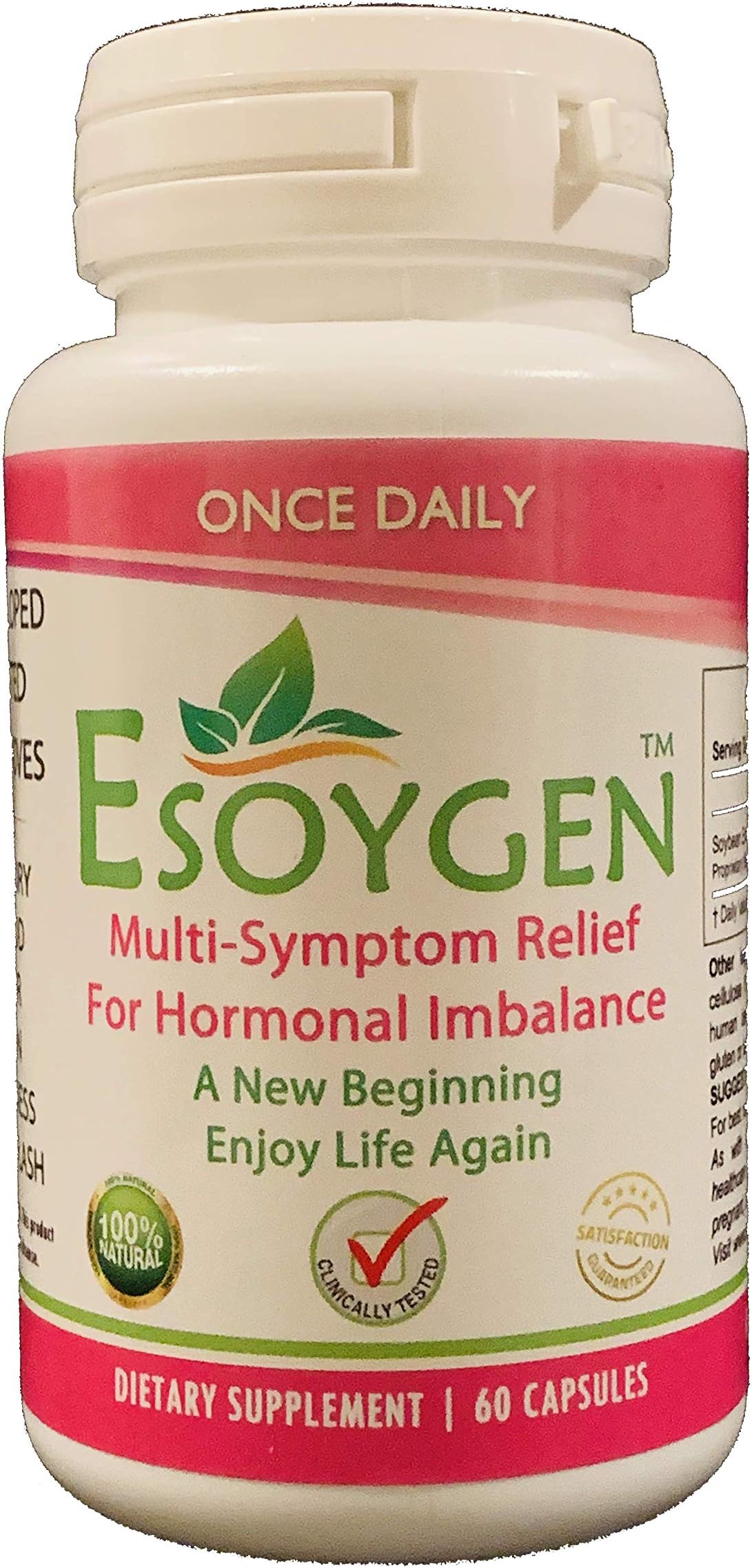 Esoygen Naturally Improves Hormone Imbalance, Energy, Memory, Mood, Hair Loss, Skin, Acne, Weight, Libido, Dryness, Itching, Hot Flashes, Aging and Menopause | 60 Capsules (60)