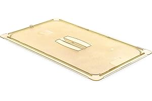 Carlisle FoodService Products 10410U13 StorPlus High Heat Universal Handled Food Pan Lid, Full Size, Amber