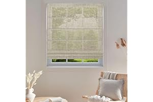 TINFONBLY Light Filter Room Darkening Roman Shades for Windows, Thermal Insulated Window Blinds for Home Office, Modern Wash-Removable Fabric, 38" W x 40" H Beige Linen, Customized Size