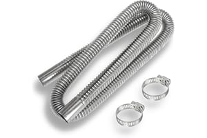 Likaci Diesel Heater Exhaust Pipe Stainless Steel Exhaust Flexible Hose Pipe Air Heater Exhaust Pipe Parking Air Heater Exhaust Hose Length 47.2 Inch(120cm)