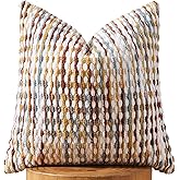 AmHoo Boho Chenille Pillow Cover Decorative Tufted Pillowcase for Couch Bed Sofa Bedroom Living Room Modern 18 x 18-Inch Brown