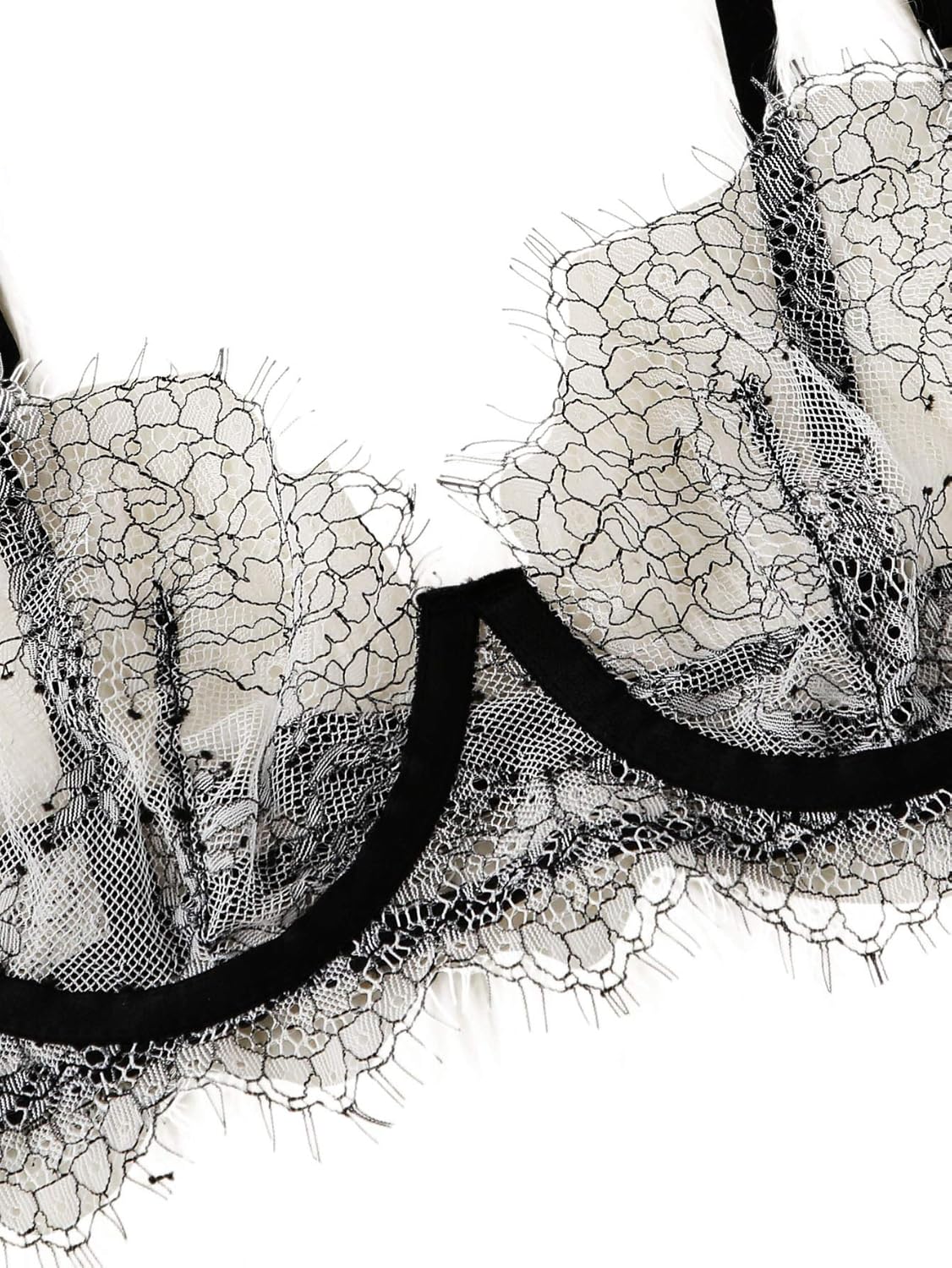 SweatyRocks Women's Floral Lace Underwire Bra and Panty 2 Piece Lingerie Set: Clothing