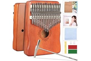 YESHLiky Kalimba 17 Keys, Solid Mahogany Thumb Piano, Mbira Calimba Instrument with Study Instruction and Tune Hammer, Portable Finger Piano Gift for Kids and Adults Music Lovers (Style 2)
