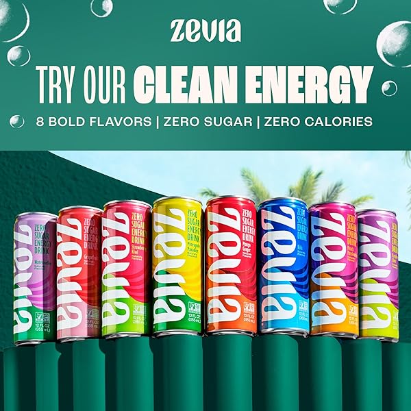 ZEVIA ZERO SUGAR SODA, CAFFEINE FREE COLA, 12 OZ CANS (24-PACK) – NATURALLY SWEETENED, ZERO CALORIE SUGAR FREE SODA – NON-GMO PROJECT VERIFIED, GLUTEN-FREE, VEGAN