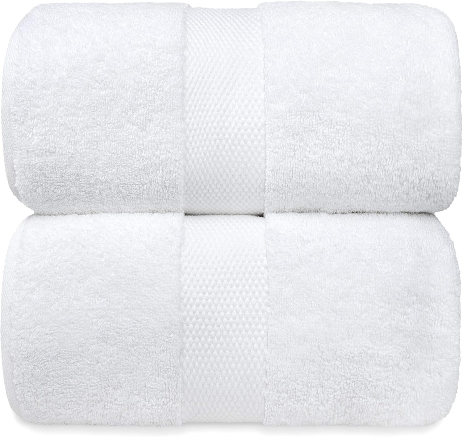 Luxury Bath Sheet Towels Extra Large | Highly Absorbent Hotel spa Collection | 35x70 Inch | 2 Pack (White): Kitchen & Dining